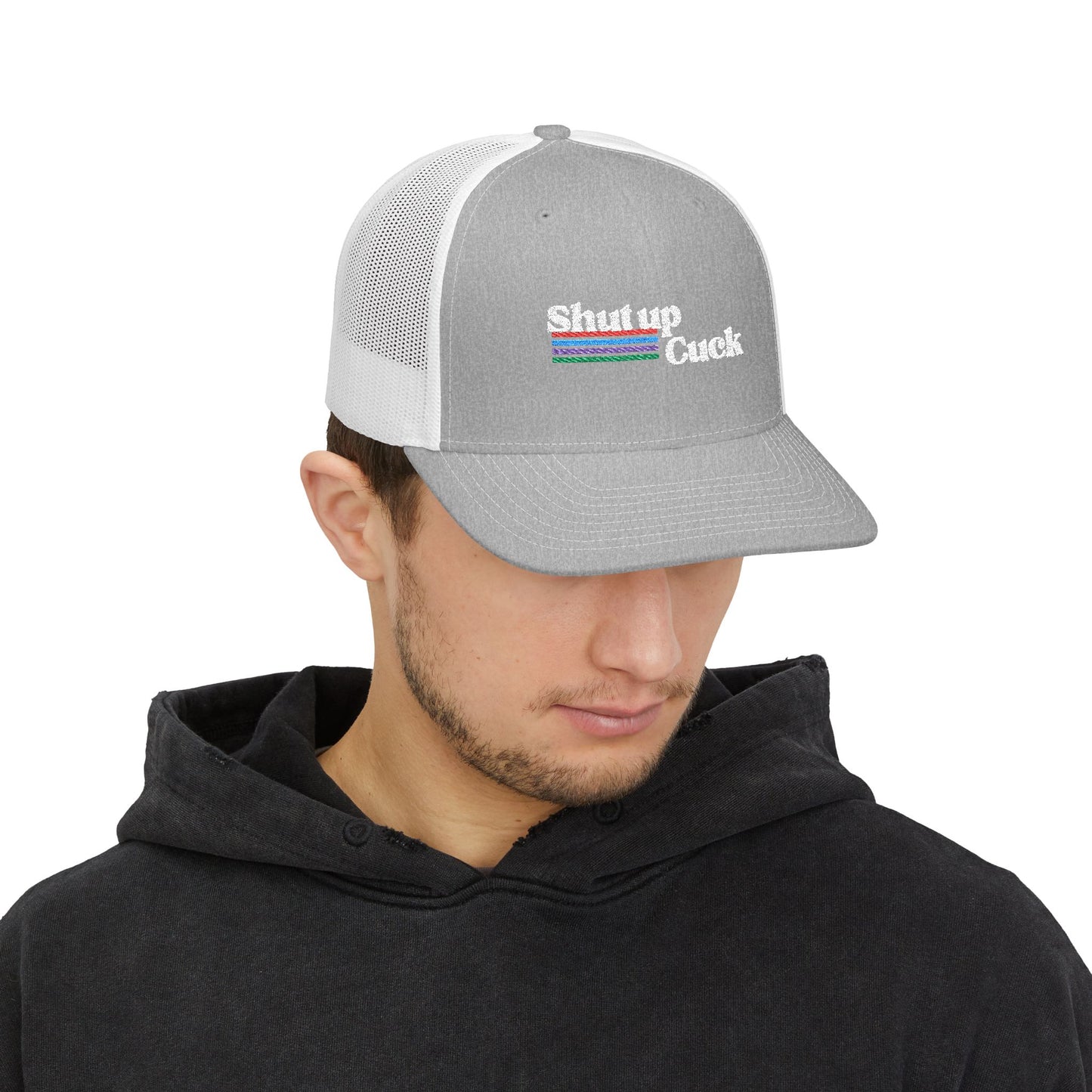 Shut up cuck Snapback Trucker Cap (Embroidery)