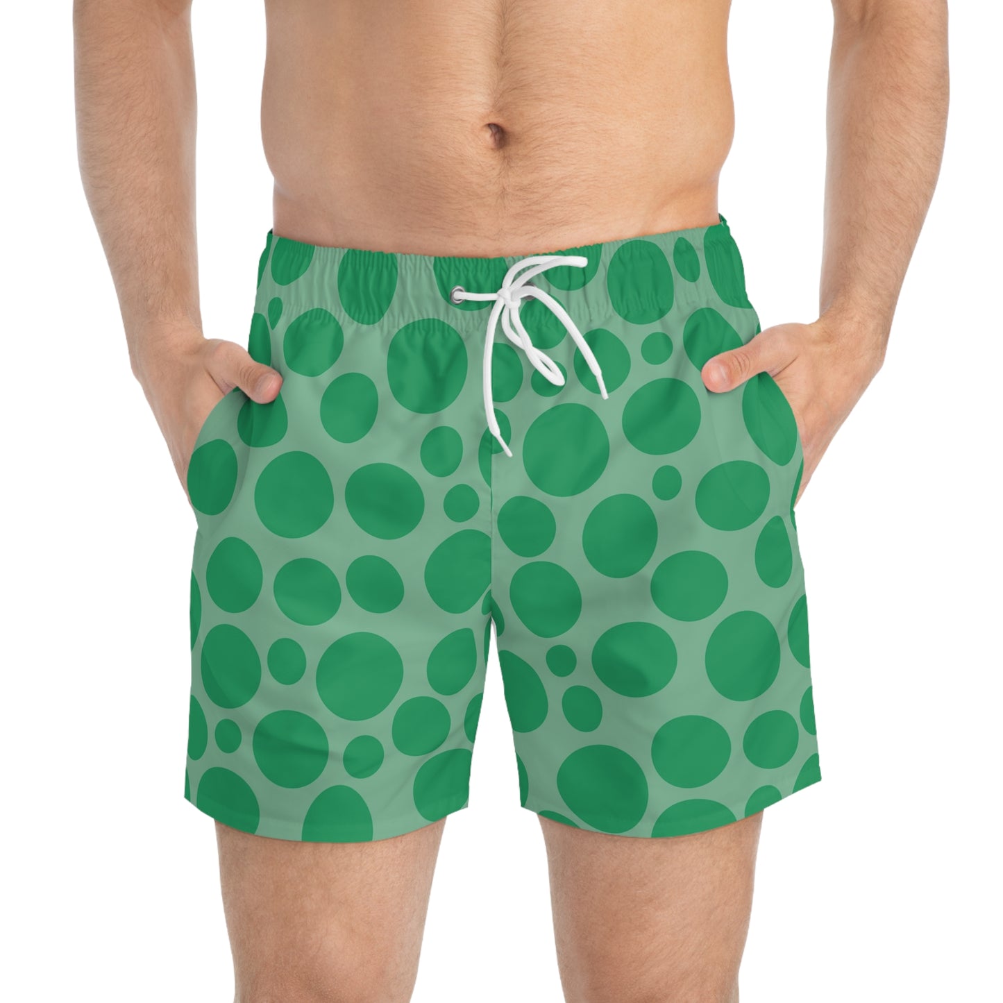 Green Polka Dots Swim Trunks (AOP)