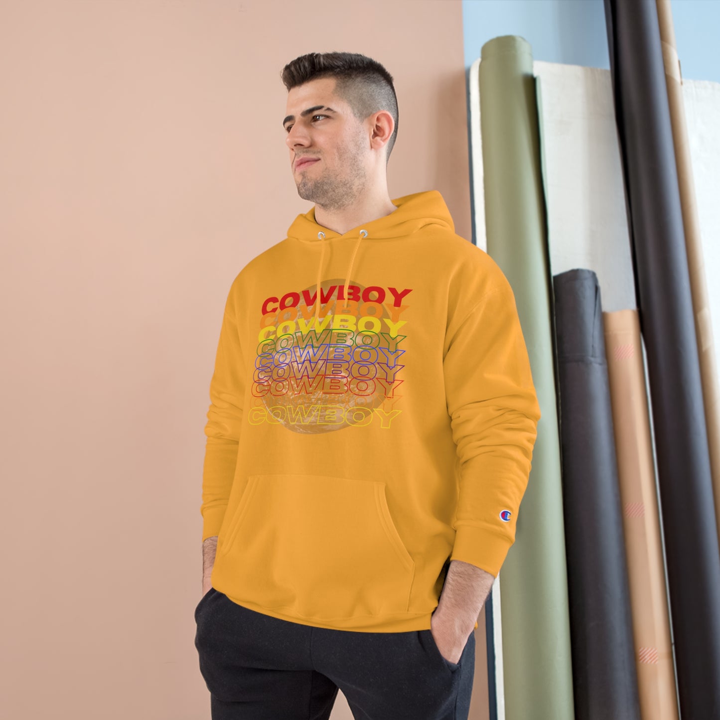 Rainbow Cowboy Champion Hoodie