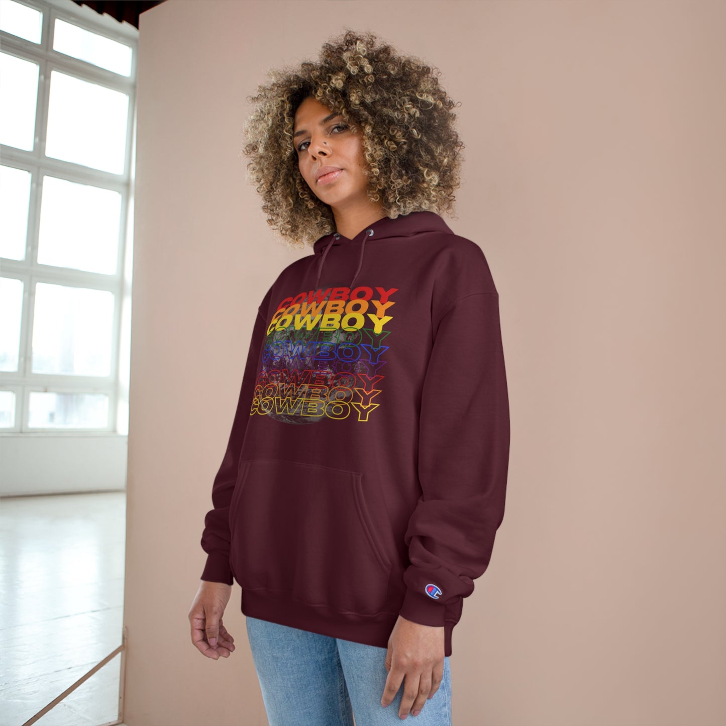 Rainbow Cowboy Champion Hoodie