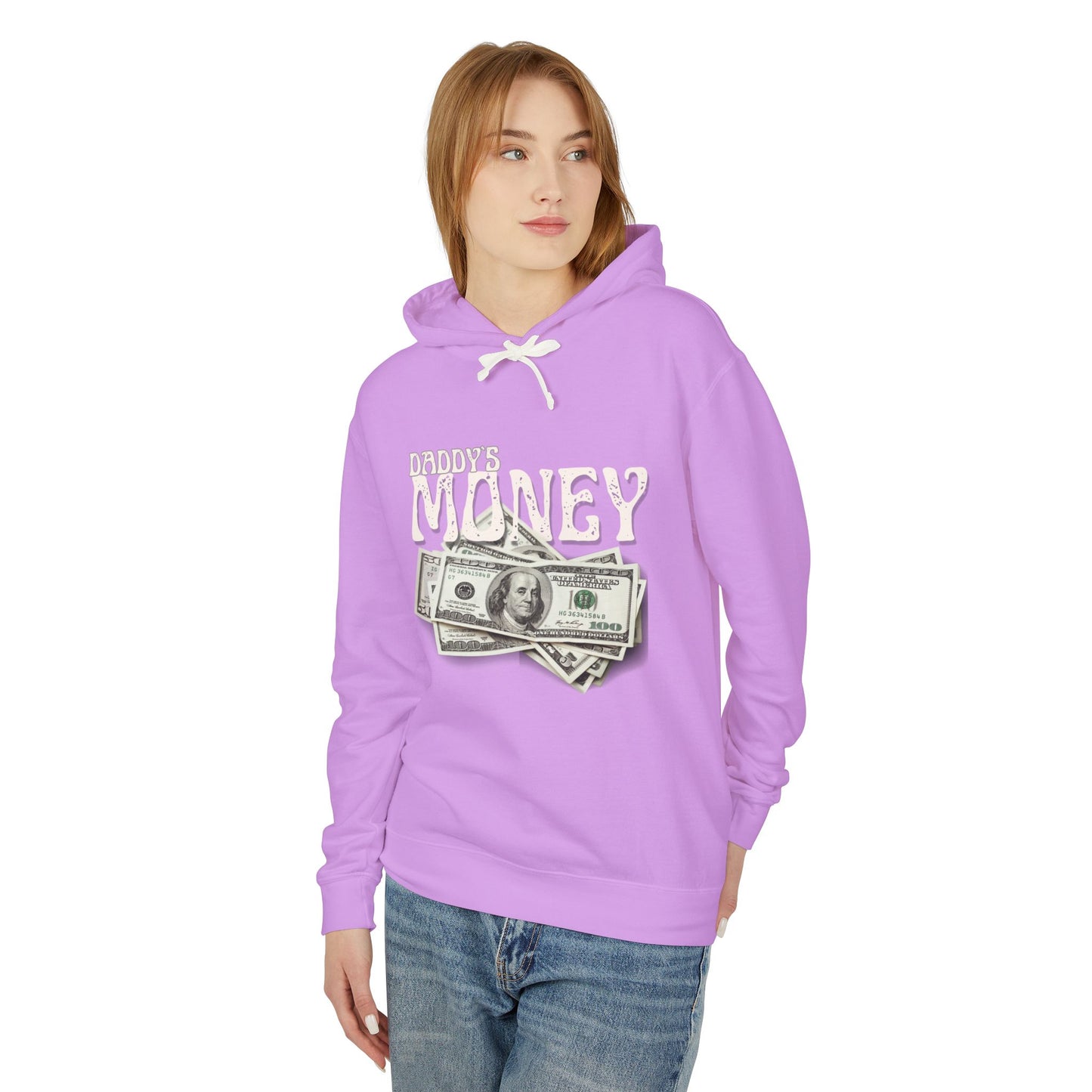 Daddy`s Money Unisex Lightweight Hooded Sweatshirt