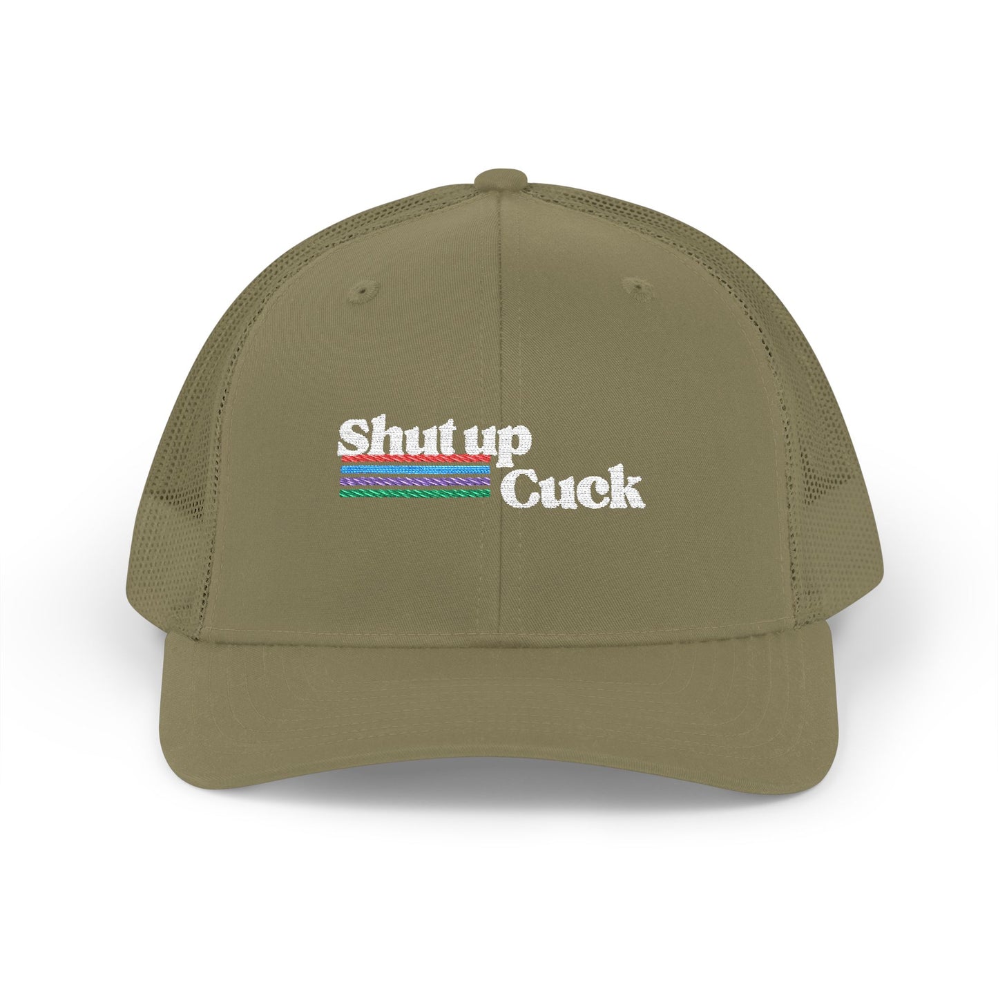 Shut up cuck Snapback Trucker Cap (Embroidery)