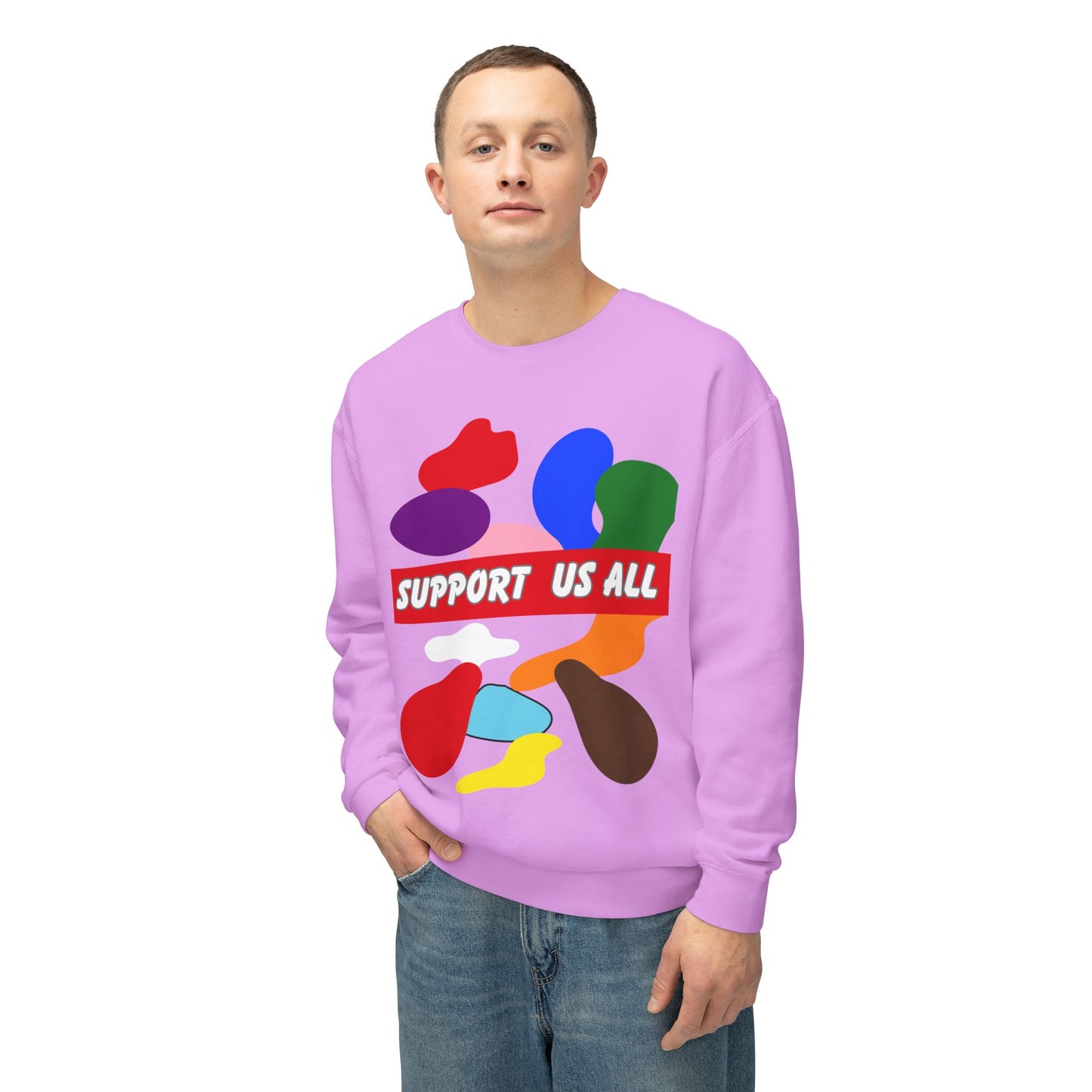 Support Us All Unisex Lightweight Crewneck Sweatshirt