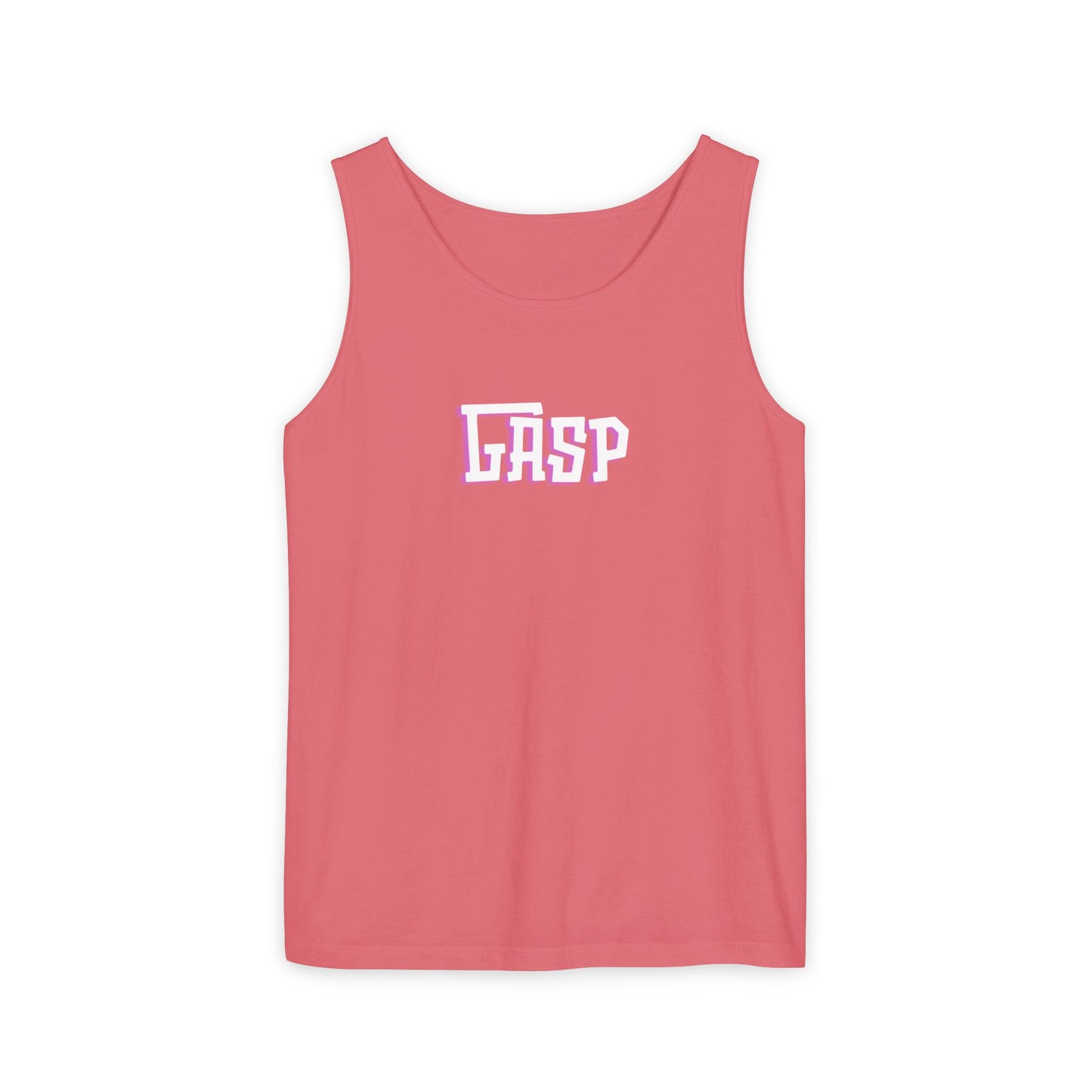 Gasp Letters White Unisex Garment-Dyed Tank Top