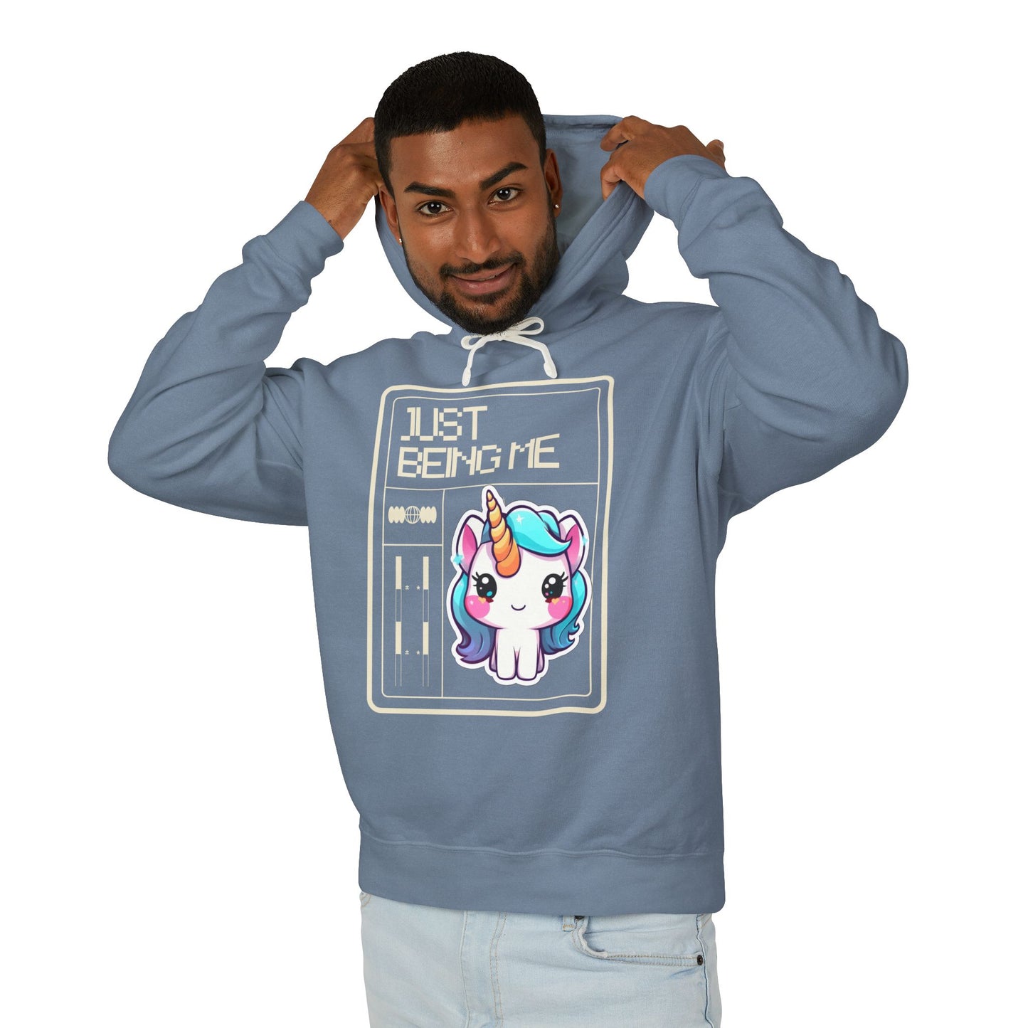 Just Being Me .... Unisex Lightweight Hooded Sweatshirt