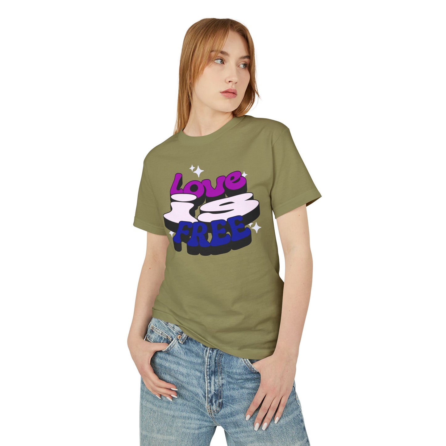 Love is Free Unisex Garment-Dyed Heavyweight Cotton Tee