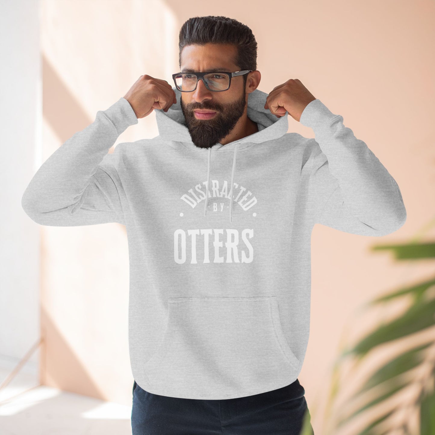 Distracted By Otters Three-Panel Fleece Hoodie