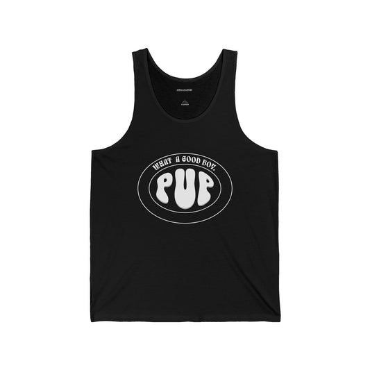 What a good boy.Unisex Jersey Tank