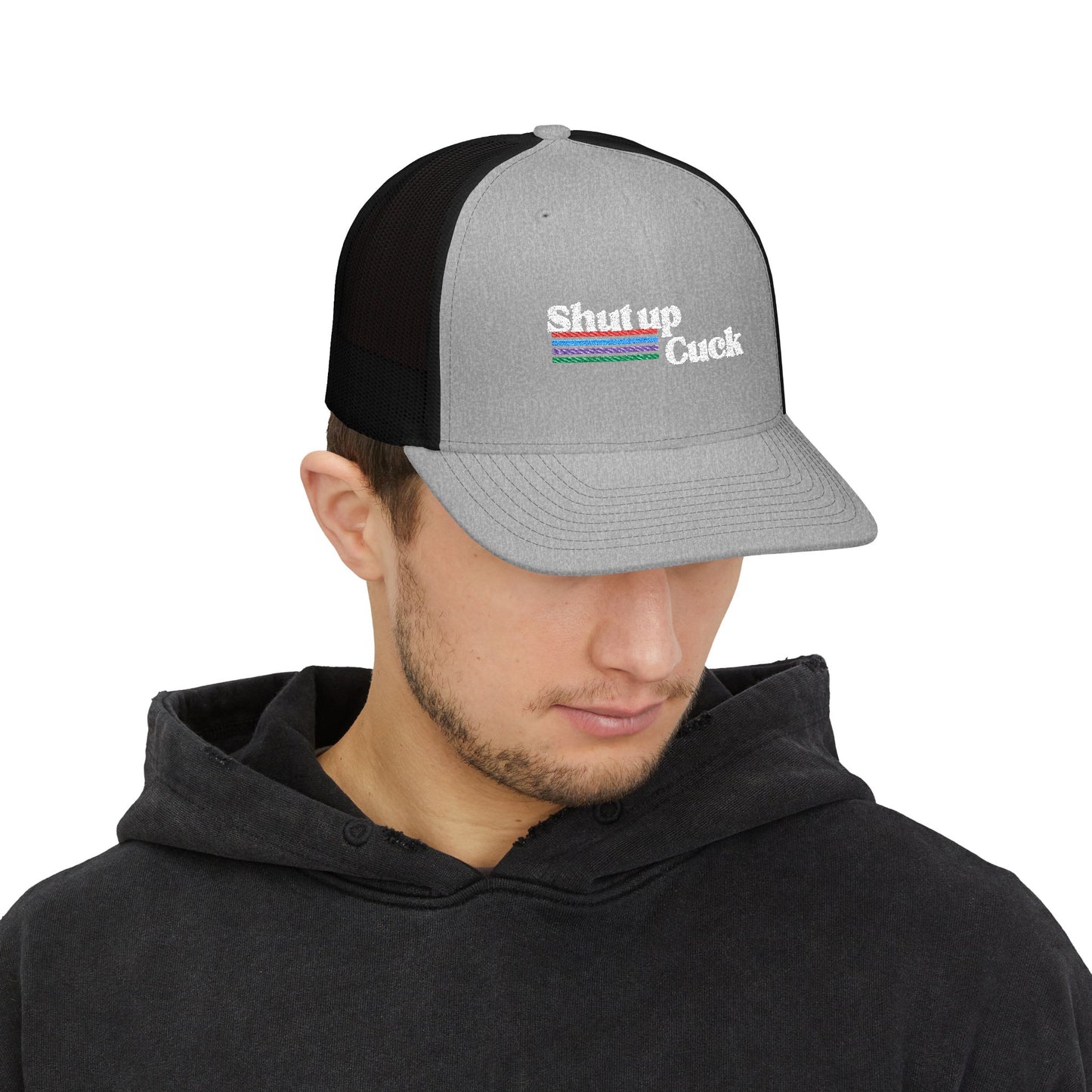 Shut up cuck Snapback Trucker Cap (Embroidery)