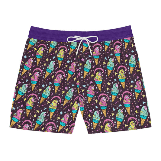 Icecream Galaxy Men's Mid-Length Swim Shorts (AOP)