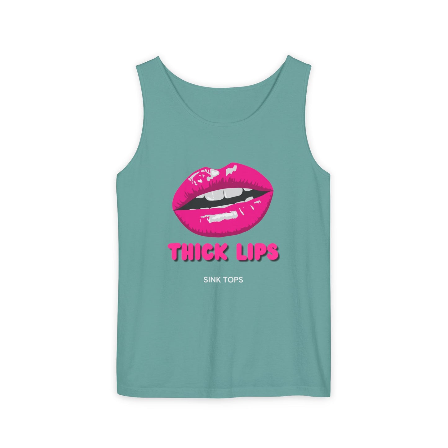 Thick Lips Sink Tops Unisex Garment-Dyed Tank Top
