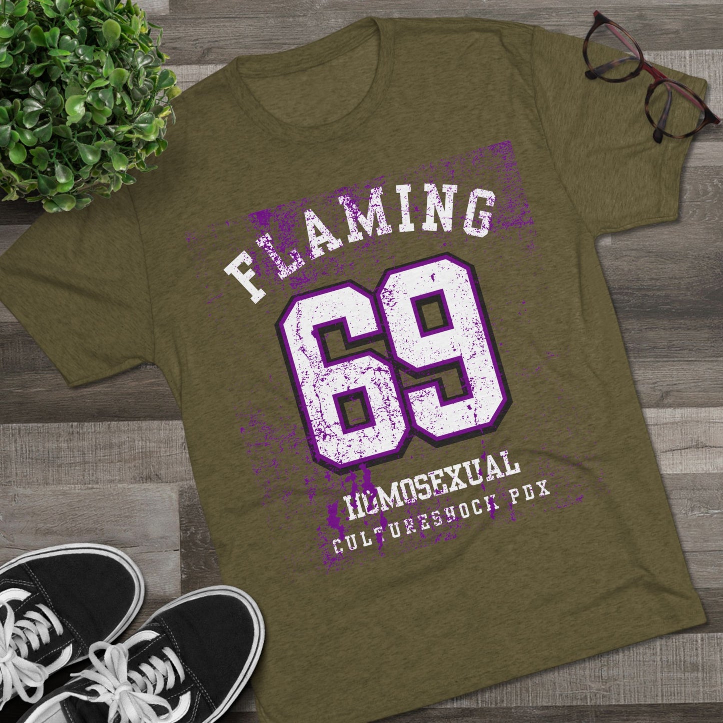 Flaming Purple Unisex Tri-Blend Crew Tee