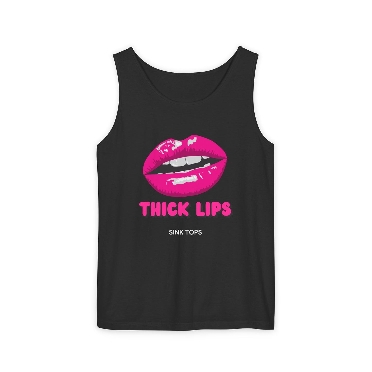 Thick Lips Sink Tops Unisex Garment-Dyed Tank Top