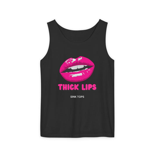 Thick Lips Sink Tops Unisex Garment-Dyed Tank Top