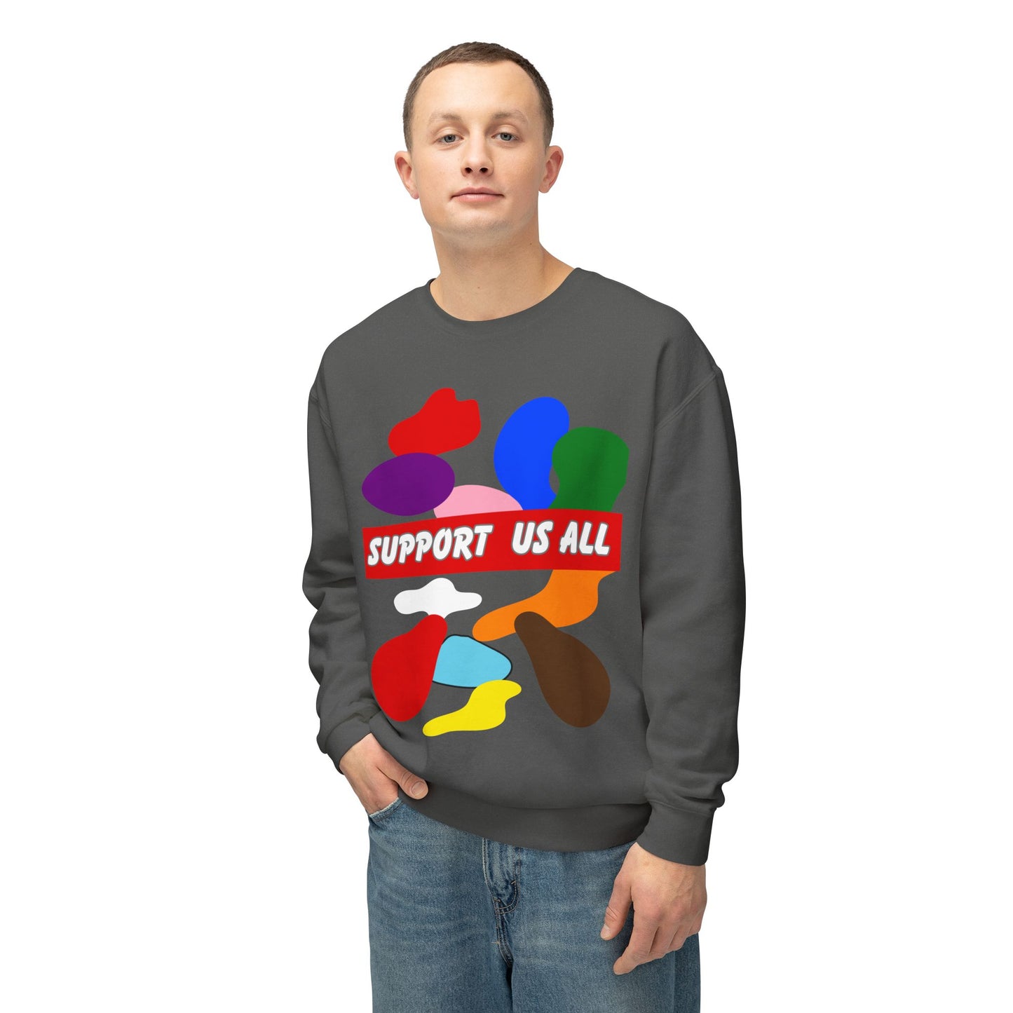 Support Us All Unisex Lightweight Crewneck Sweatshirt