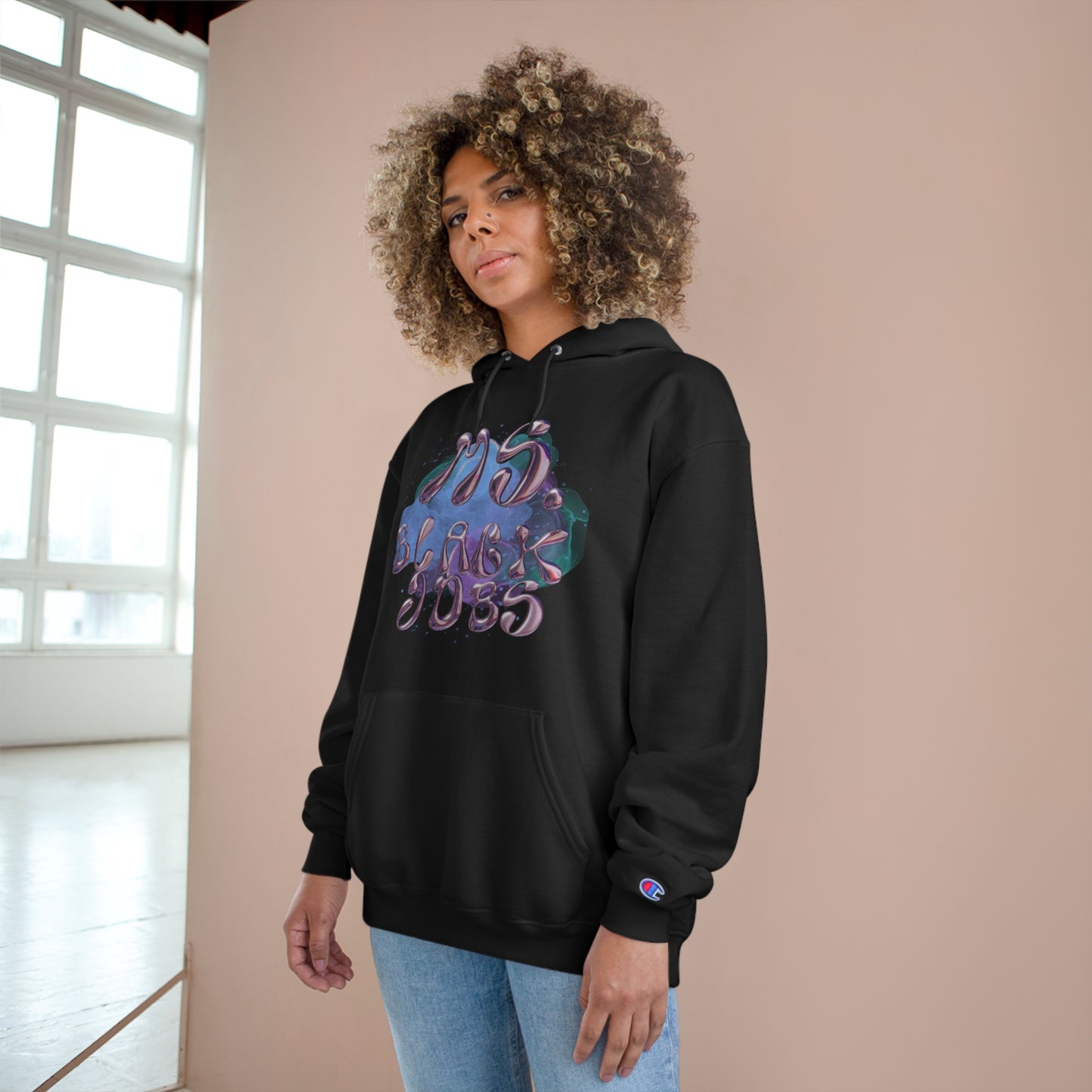 Ms. Black Jobs Champion Hoodie