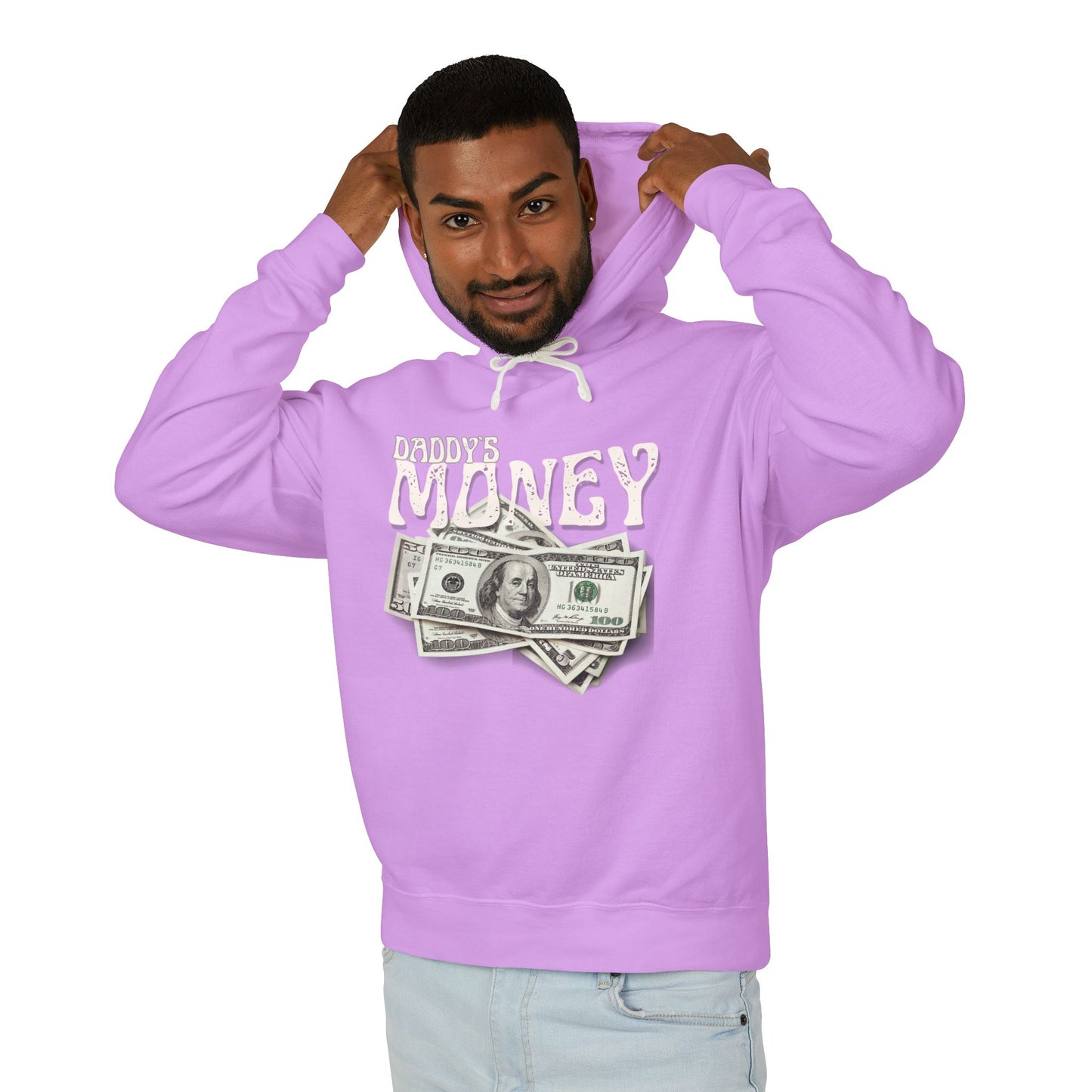 Daddy`s Money Unisex Lightweight Hooded Sweatshirt